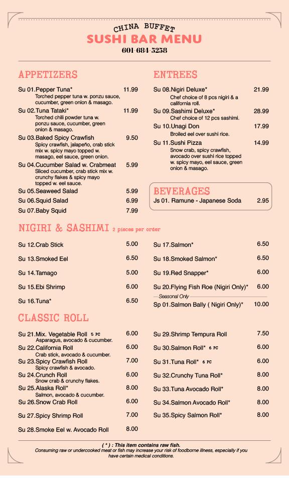 China Buffet Menu image 2
